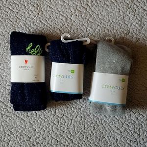 NWT crewcuts by J.Crew girl tights. Three pairs. Size M/L